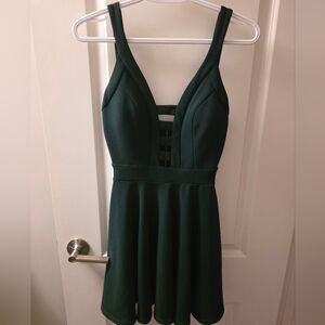 Trac Emerald Backless Dress